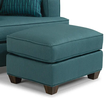 Contemporary Ottoman with Tapered Block Feet